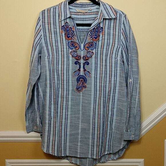 Soft Surroundings Aruba Blue Tunic size Medium - Picture 1 of 7